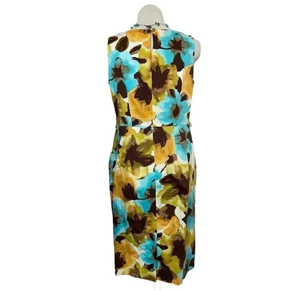 New Directions Floral Sleeveless Sheath Dress Size 8 - Picture 3 of 9